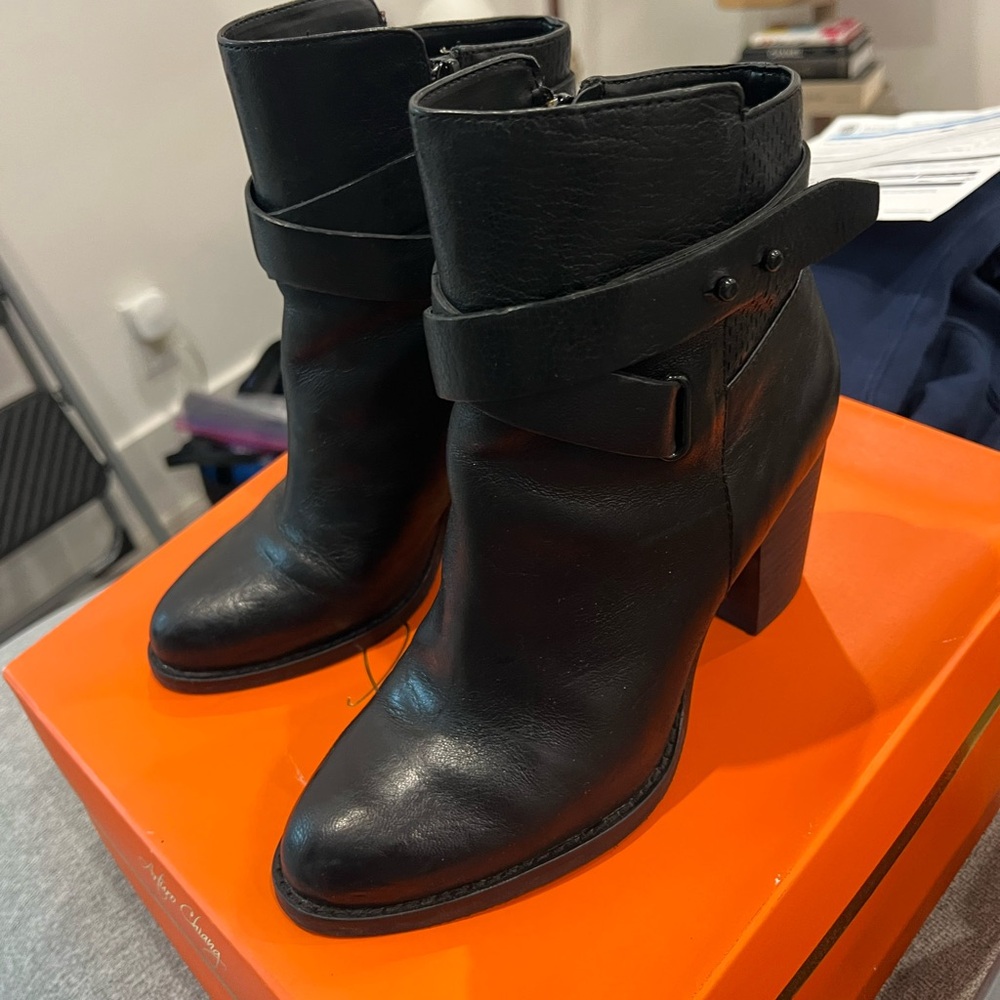 Black Leather Ankle Boots